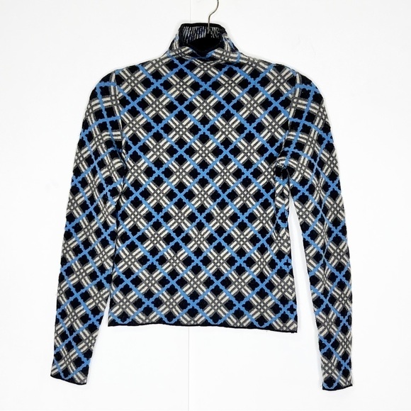 Burberry Plaid Mock Neck Sweater - Picture 1 of 4